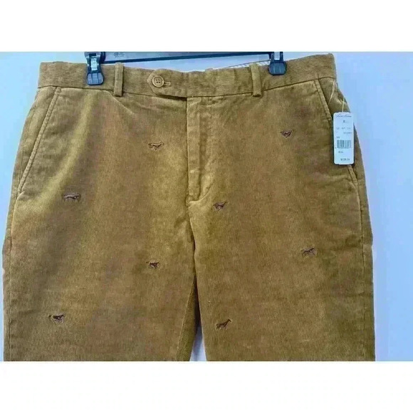 Brooks Brothers Men's Milano Fit Corduroy Pants Brown 36x32 Embroidered Horses - Picture 2 of 7